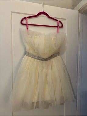 Betsey Johnson Ivory Tulle Party Dress with Sparkle Waistband
